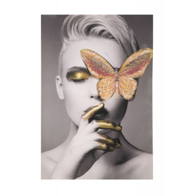 STAMPA SU TELA CON APPLICAZIONI -B- BUTTERLY  CM 80X3,8X120